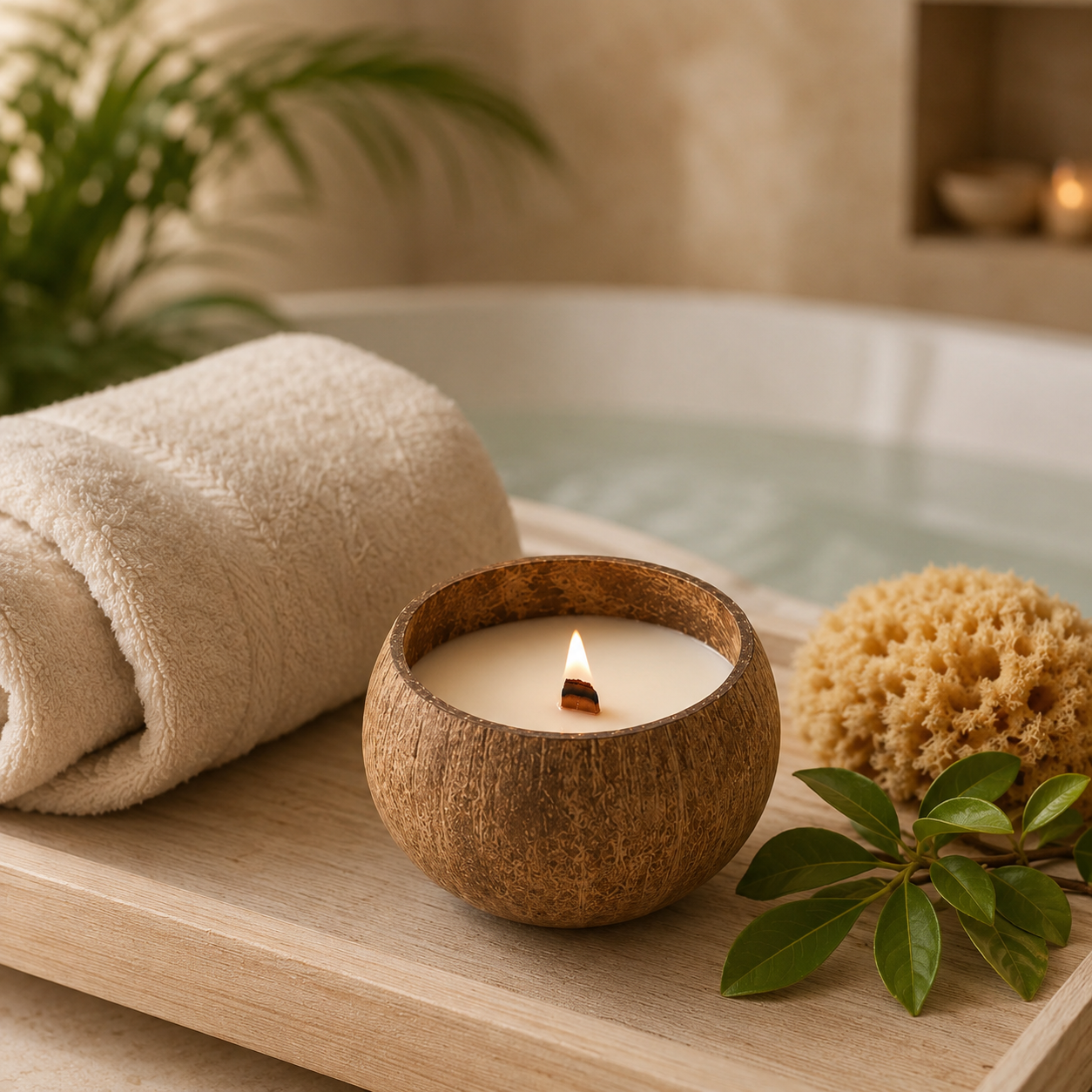 Coco Haven Coconut Shell Candle