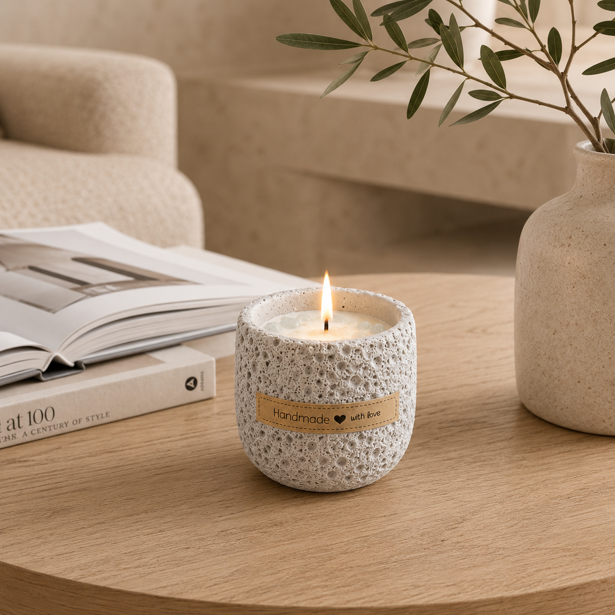 Terra Speckled Mineral Vessel Candle
