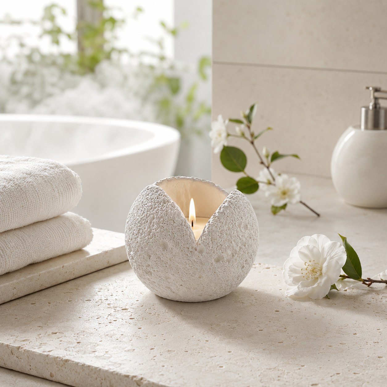 Halo Cracked Shell Mineral Candle