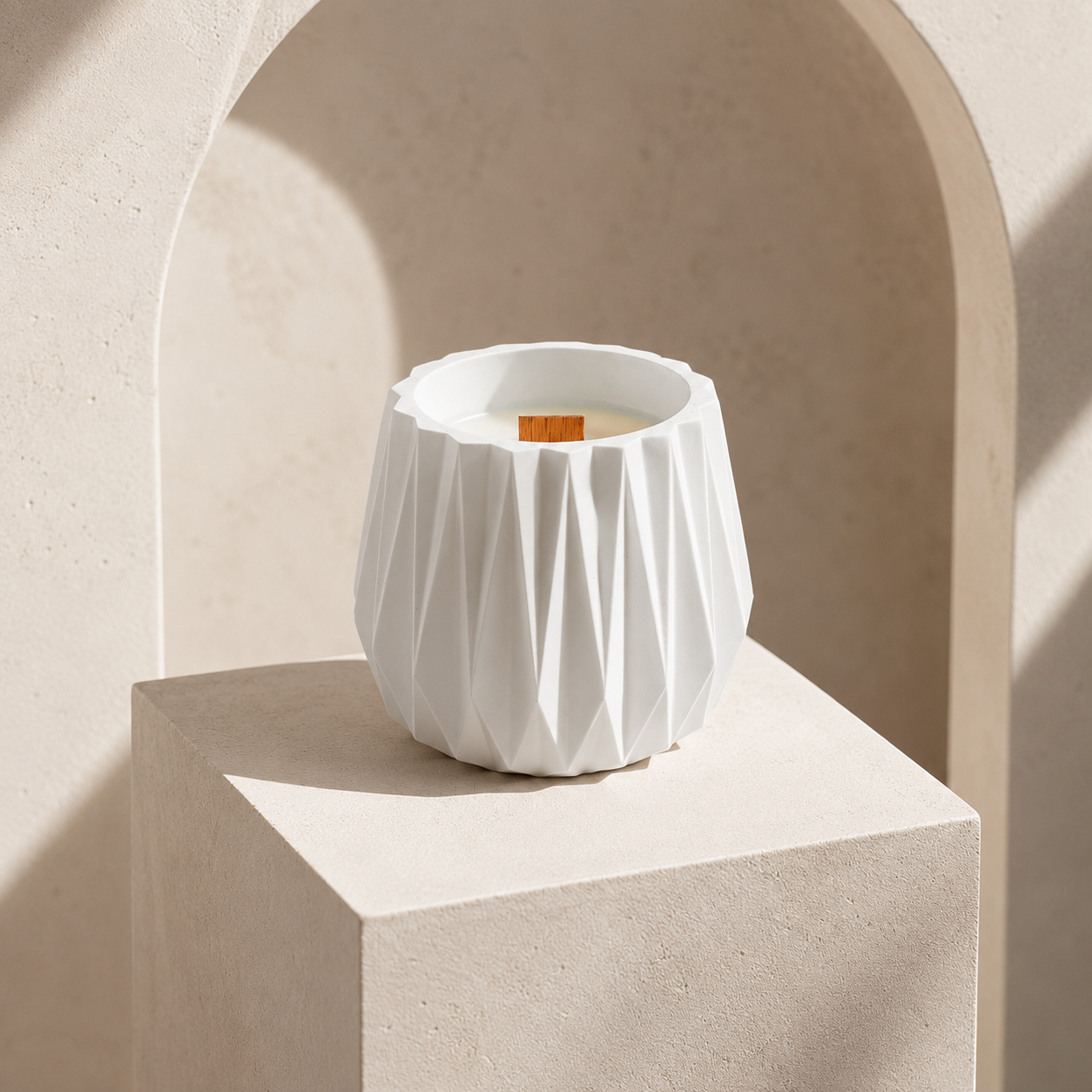 Prism Faceted Mineral Candle