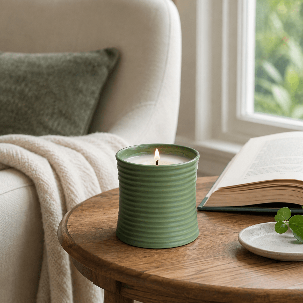 Riva Ribbed Ceramic Candle