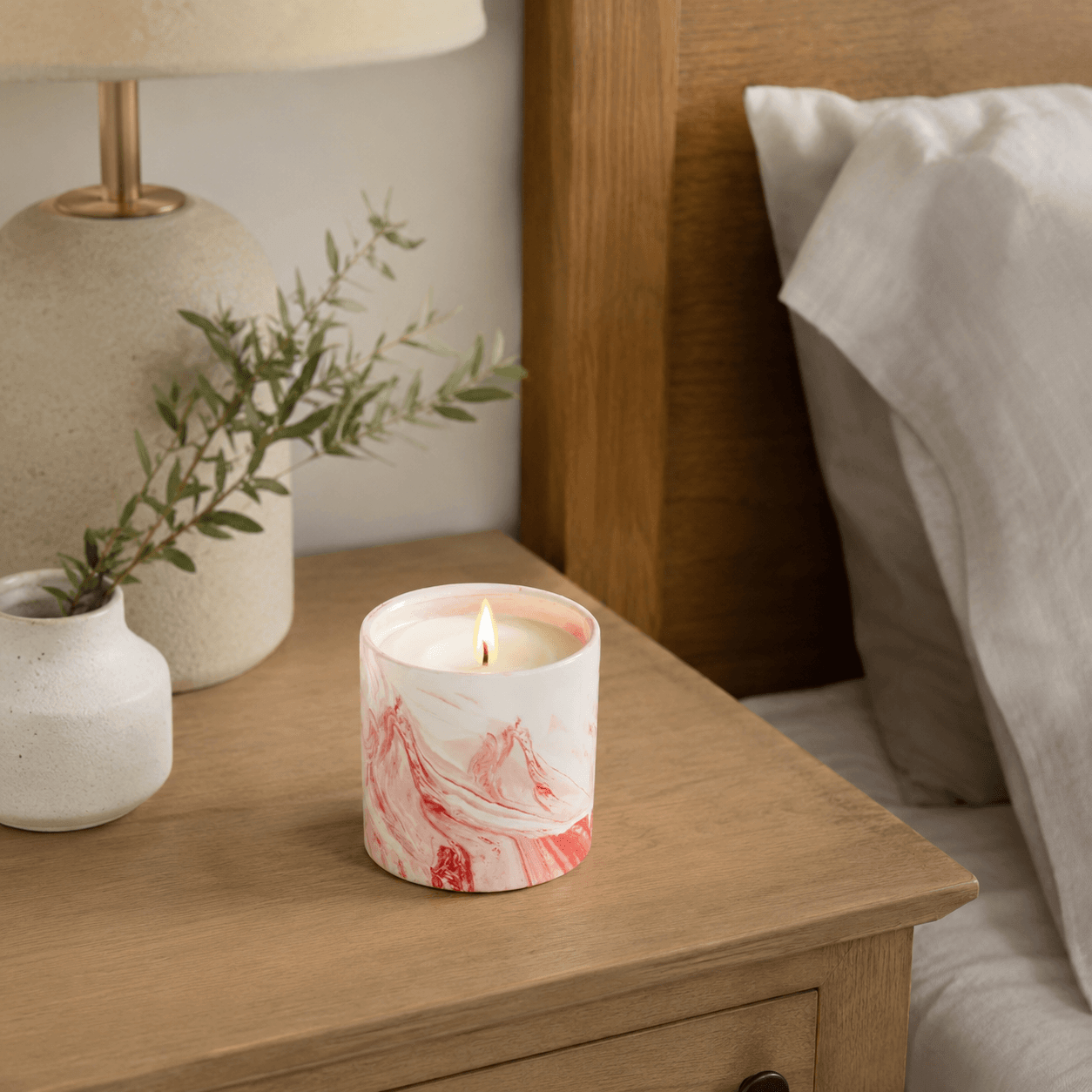 Maris Marble-Effect Ceramic Candle