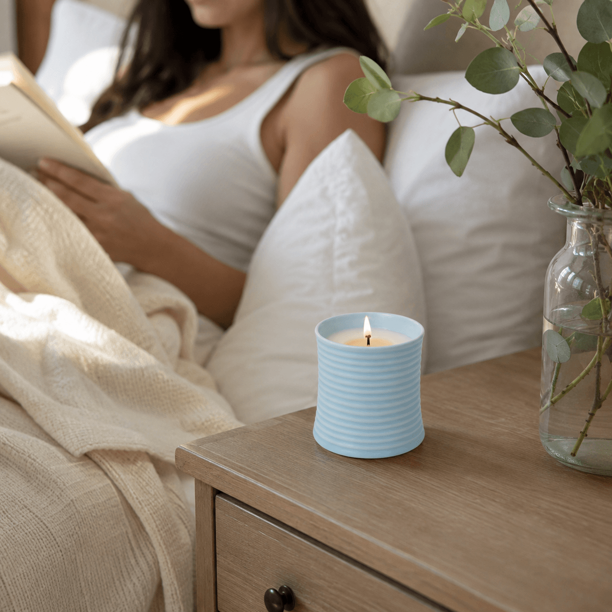 Riva Ribbed Ceramic Candle