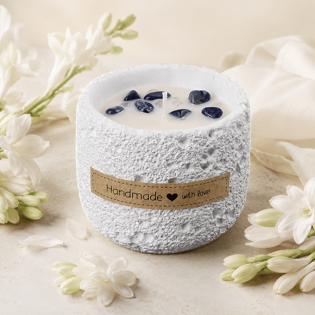 Terra Speckled Mineral Vessel Candle — Tuberose fragrance profile
