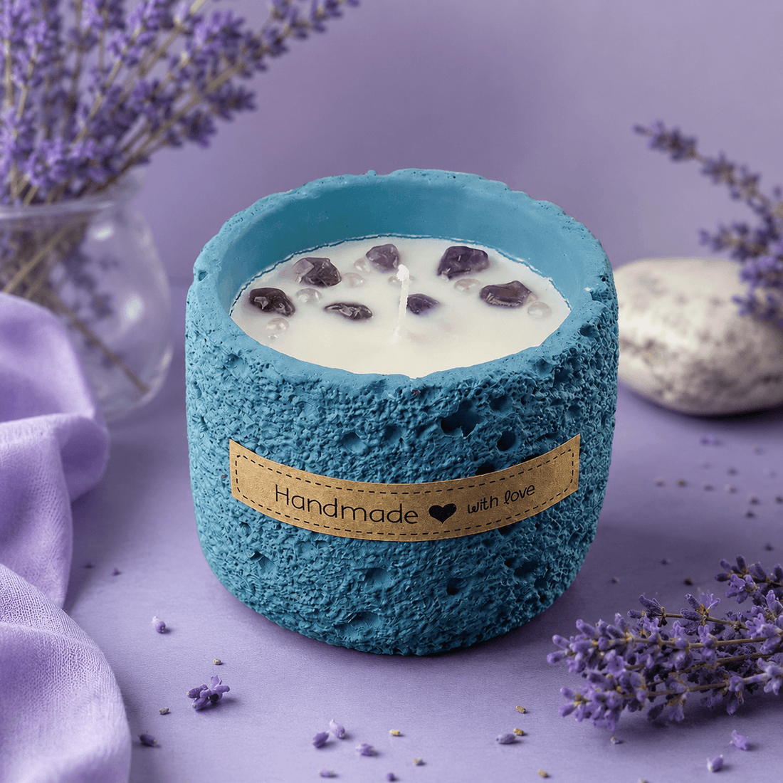 Terra Speckled Mineral Vessel Candle — Lavender fragrance profile
