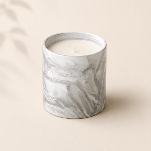 Warmelle Maris marble-effect ceramic candle gift set