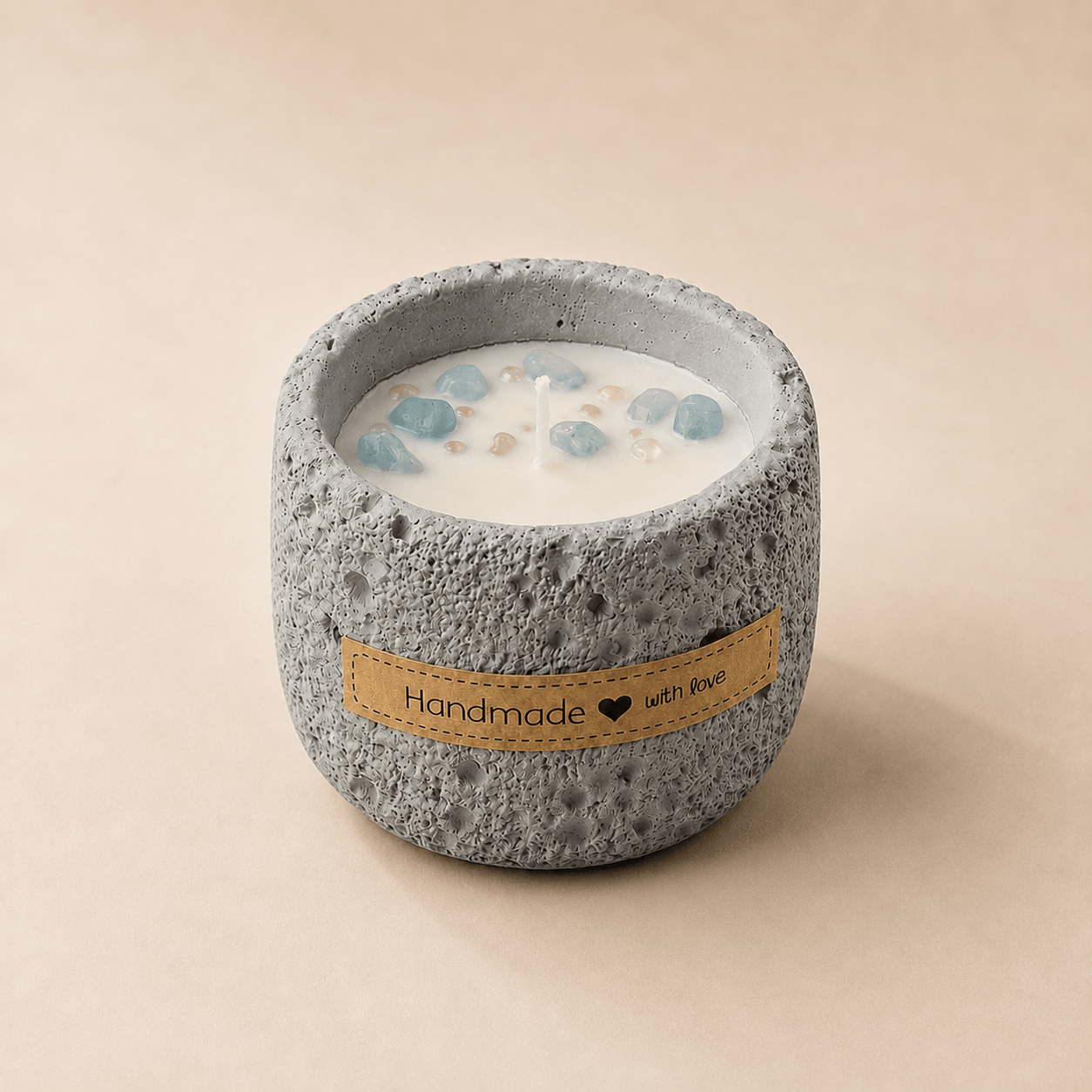 Warmelle Terra gray speckled vessel candle