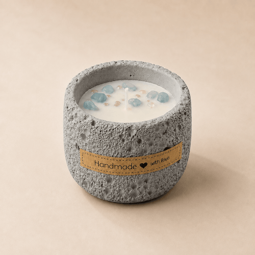 Warmelle Terra gray speckled vessel candle