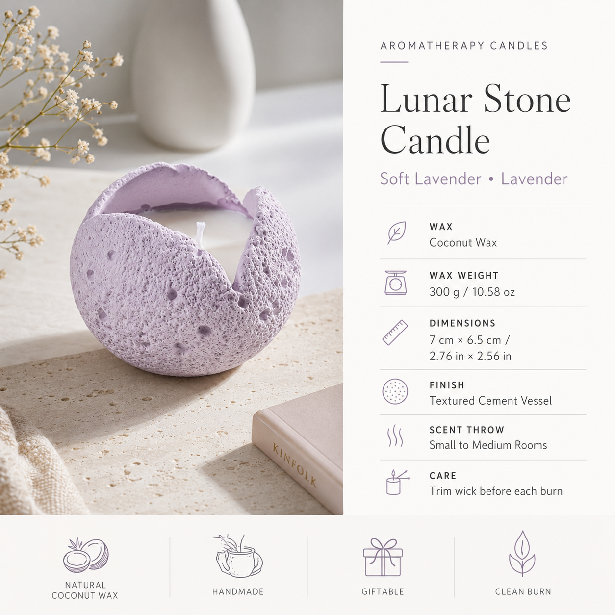 Warmelle Ceramic Scented Candle in a ceramic vessel, alternate view 4