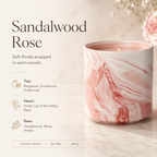 Warmelle Ceramic Soy Candle Gift Set with Sandalwood Rose and Lavender, alternate view 2