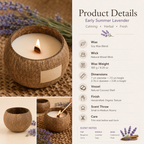Warmelle Natural Coconut Shell Soy Candle in a real coconut shell, alternate view 6