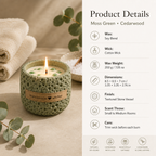 Warmelle Nordic Cement Scented Candle in a modern cement vessel, alternate view 3