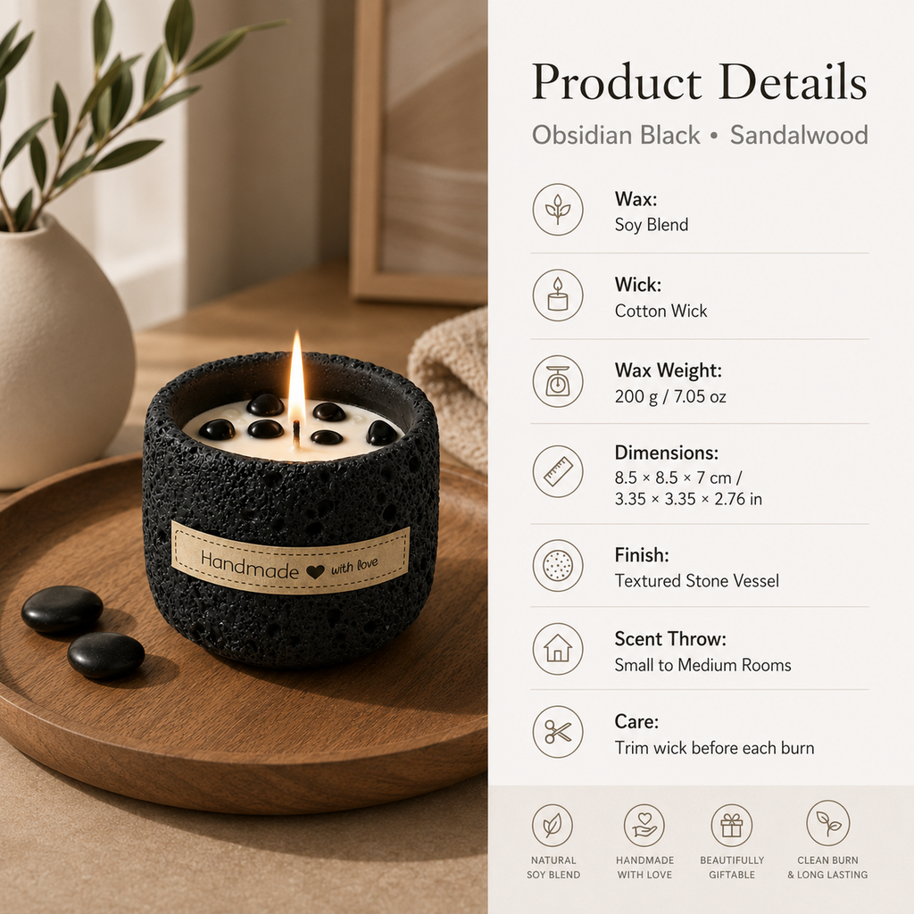 Warmelle Nordic Cement Scented Candle in a modern cement vessel, alternate view 4