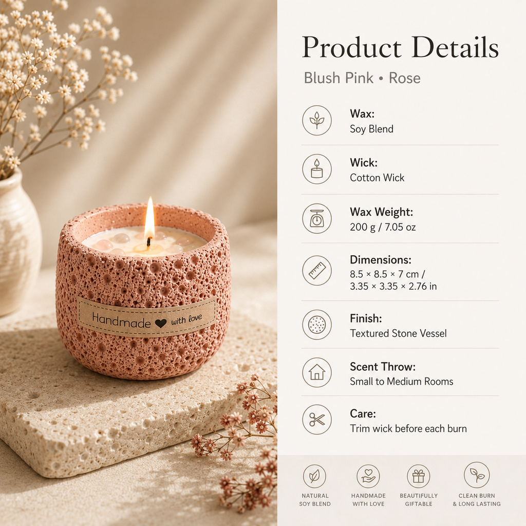 Warmelle Nordic Cement Scented Candle in a modern cement vessel, alternate view 7