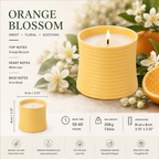 Warmelle Ribbed Ceramic Scented Candle in a ribbed ceramic vessel, alternate view 3