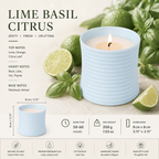Warmelle Ribbed Ceramic Scented Candle in a ribbed ceramic vessel, alternate view 6